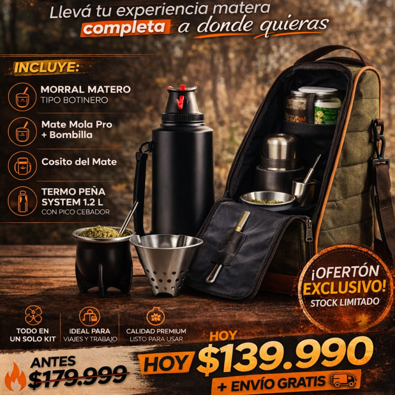 combo matero 24/7 llevá tu experiencia matera completa a donde quieras.