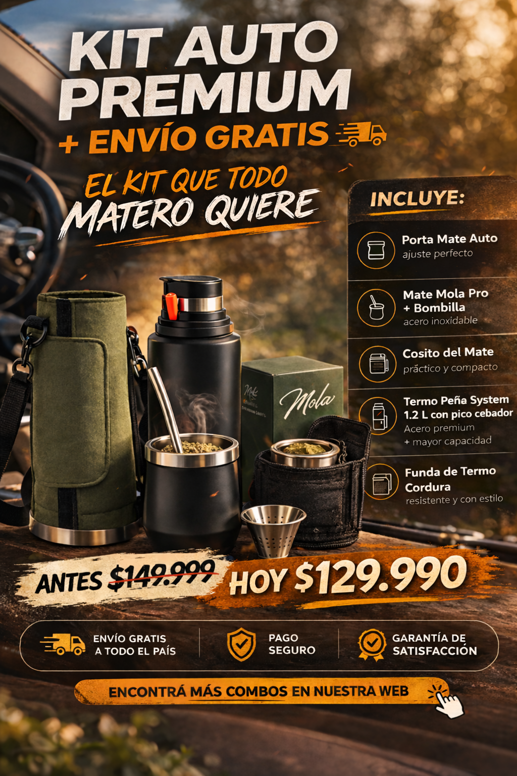 kit auto premium + envío gratis